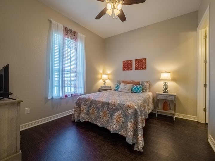 Breathtaking ocean view from this room which is a spacious suite with attached private full bath including amenities like large flat screen, streaming television, beach towels & hair dryer. 