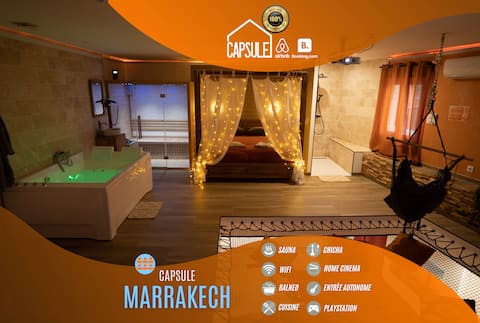 Capsule Marrakech-Hookah-Jacuzzi-Sauna-Billiards