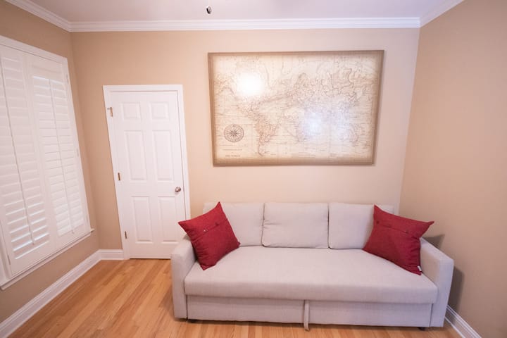 Office sleeper couch - this expands to a queen sofa.