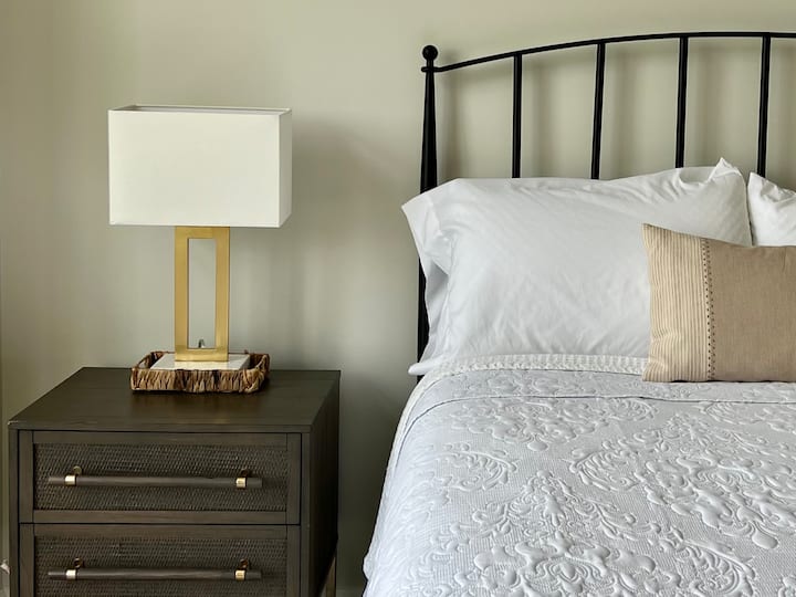 Each bedroom at The Manor features a bedside table; perfect for leaving a phone for charging or a book for nightly reading.