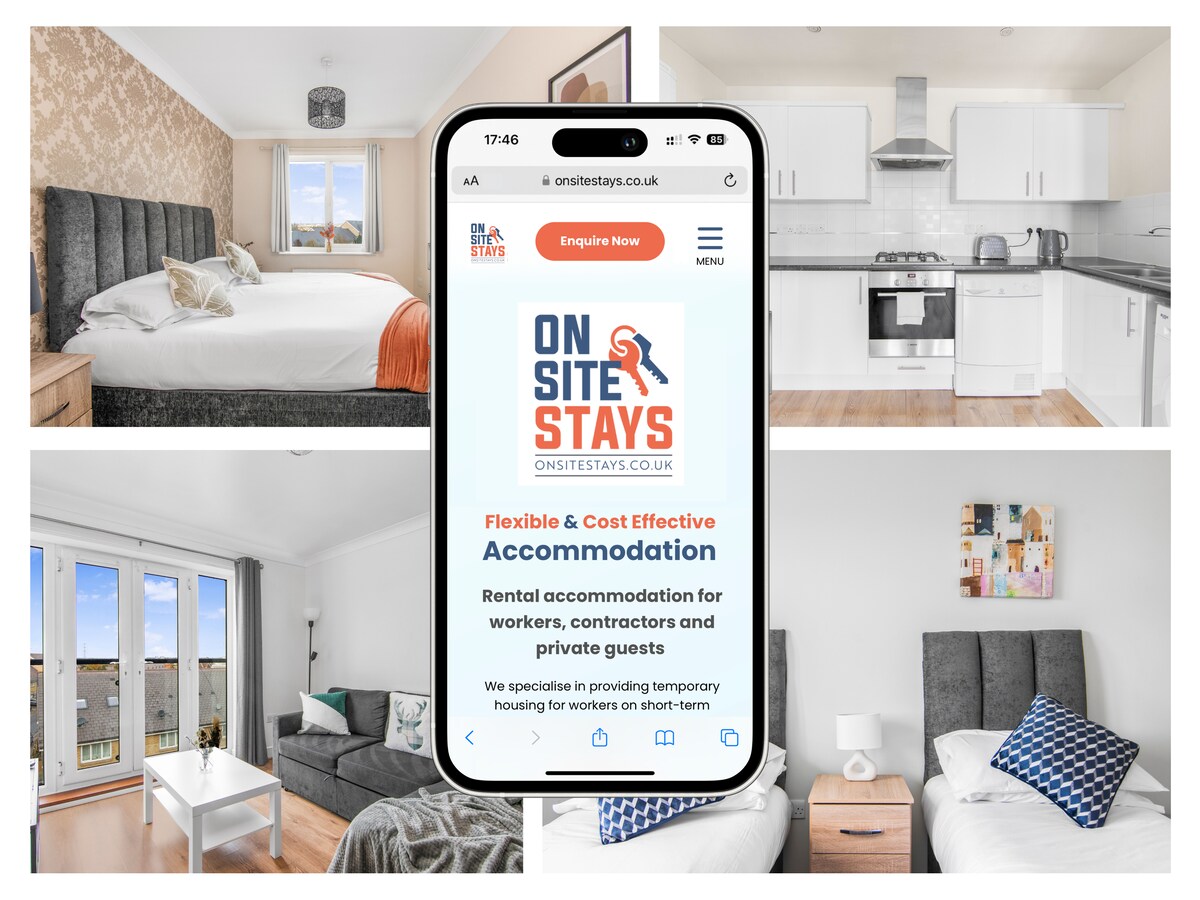 Cosy 2BR Flat w. Parking, WiFi & London Links Apartments for Rent in Northfleet, England