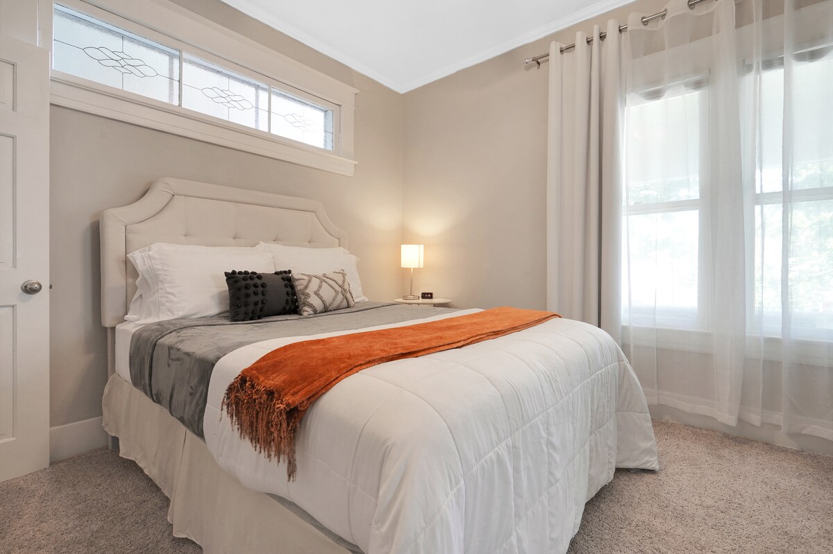 Bedroom #2 includes a Queen Size Bed, Dresser, DVD Player, and TV with Roku streaming device.