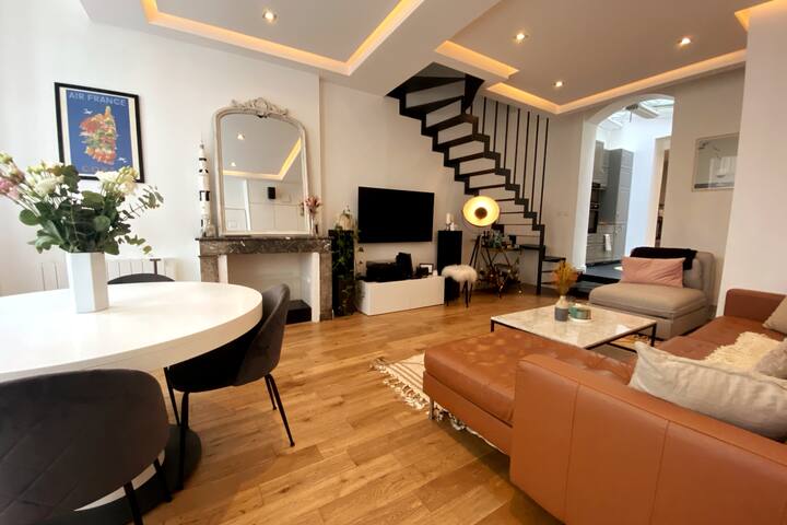 Duplex 90m2 hypercentre – rue piétonne calme