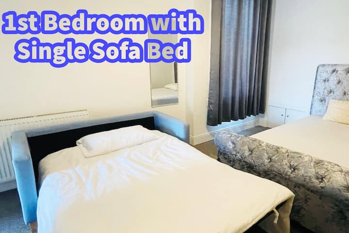 1-ва спална соба со единечен кауч на спуштање