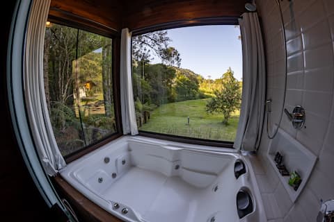Imóvel de sucesso: Cabin with coffee and hydro 3 km from the center in nature em Lages