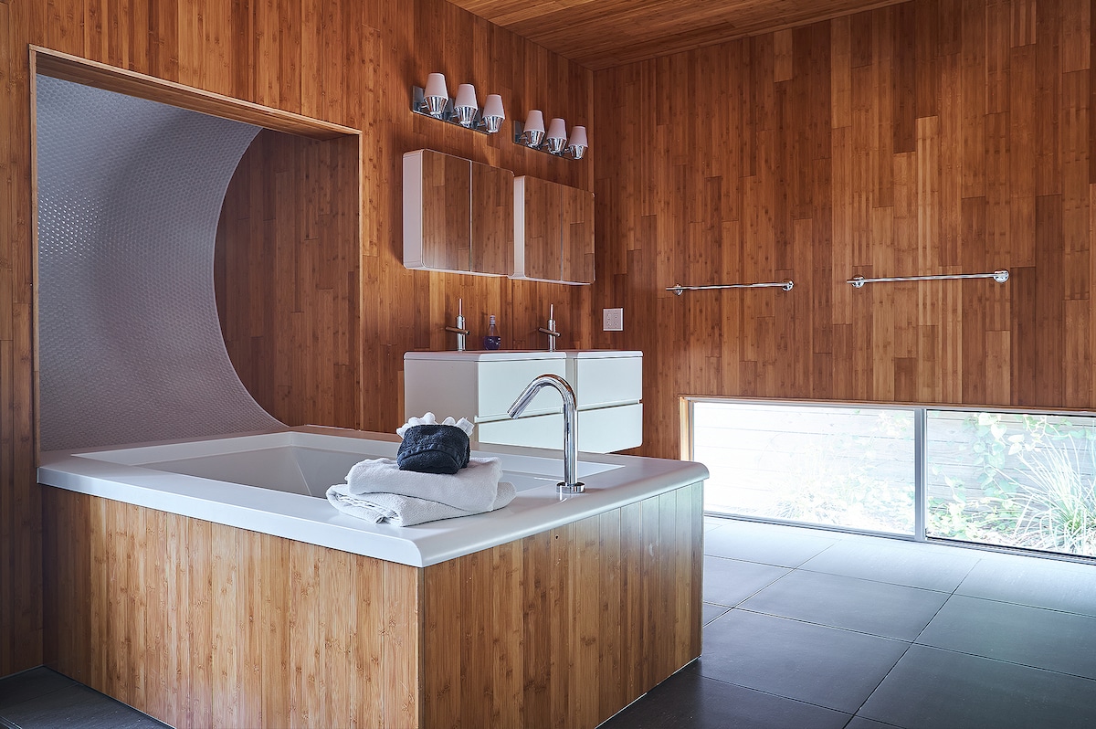 Wow, Glass-Walled Design Bungalow near University of Texas