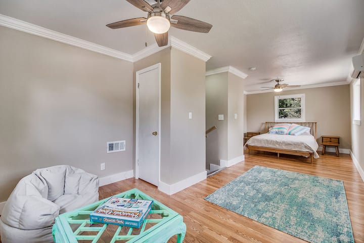 Bedroom #4 with Queen bed, located upstairs with attached sitting area