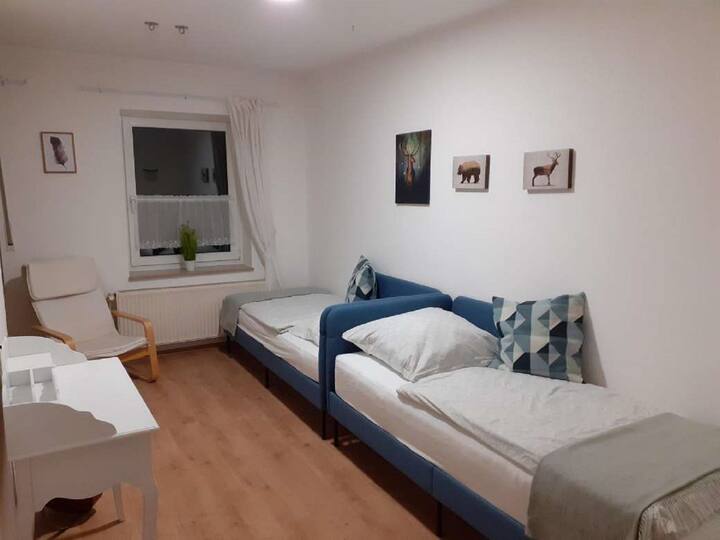 altra piccola camera con due letti singoli