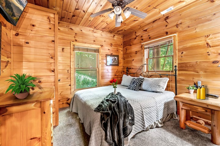 Bedroom 2 on the lower level with king bed