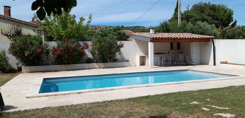 Contemporary villa, terrace, private pool, garden