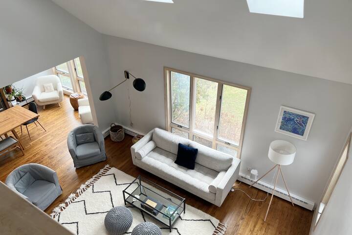 Sun-drenched, open layout with tranquil koi pond gallery image 2