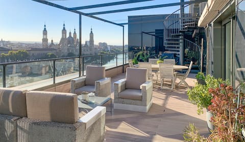 Penthouse with the best views of the Pilar, a Jacuzzi and a garage