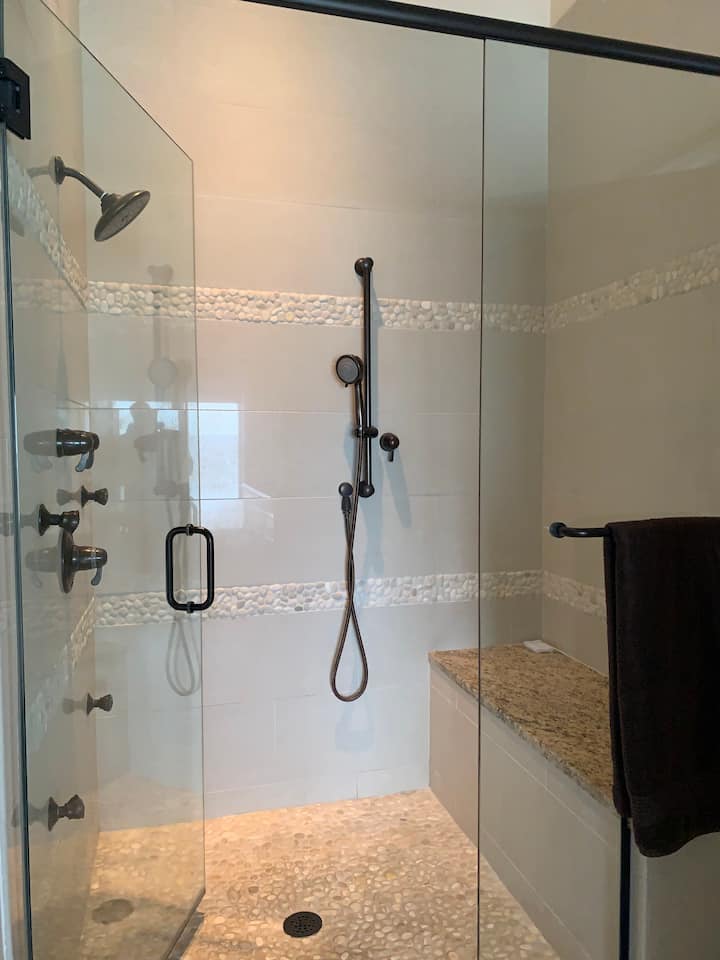 Owners suite bathroom shower