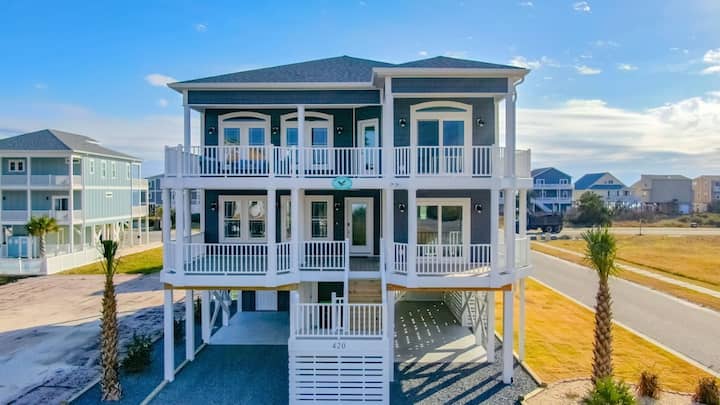 Oib East-end~steps To Beach! Ocean & Intercoastal Views! Upscale Home~12/14ppl - Ocean Isle Beach, NC