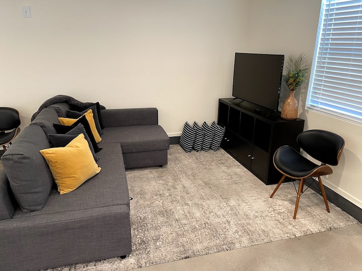Entertainment center, watch Amazon Prime and Netflix streaming.  We also have wifi available. We upgraded the couch, it now converts into another full-size bed. 