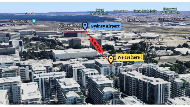 Stylish 2-BR Apartment Mascot Nr Airport+2PKG