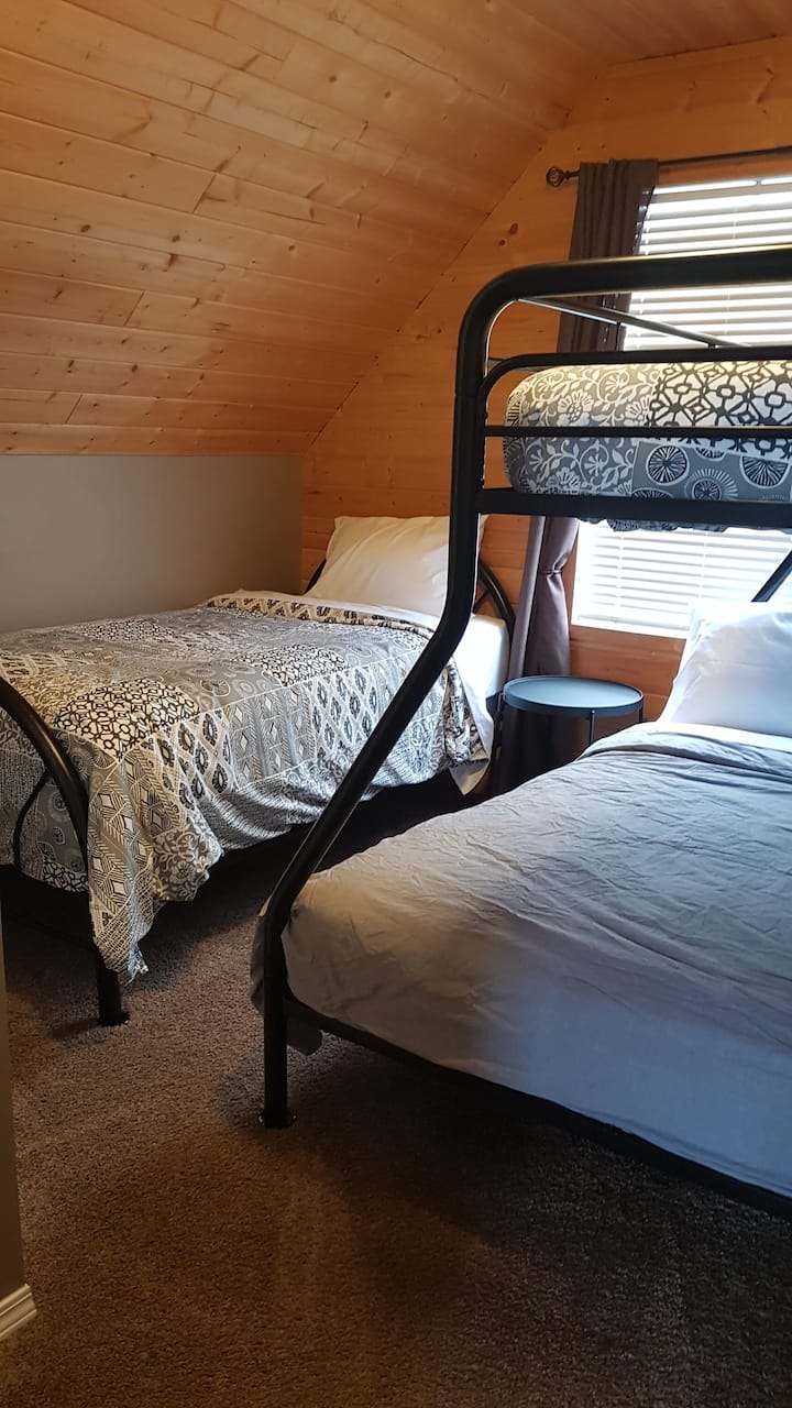 Bedroom #3
Stand alone twin bed.
Bunk beds with a double bed on the bottom and twin bed on the top.