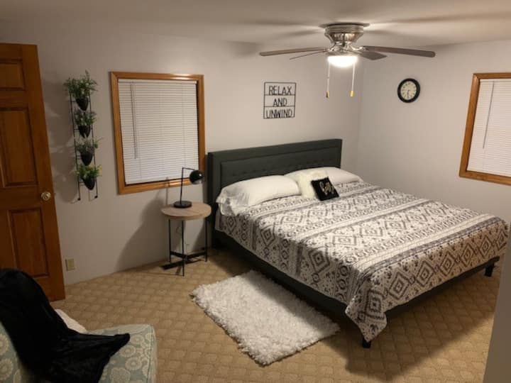 Master bedroom - King bed with attached full bath. 