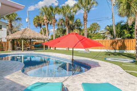 Huge Home w/ Backyard Oasis just 1 block to beach!