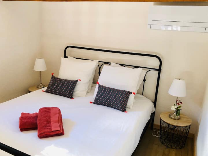 Primera suite con baño y aseos en la dependencia.