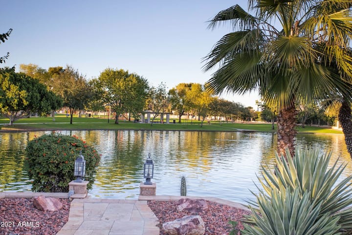 Lake view from H2O Sanctuary — Laguna Lake at Dobson Ranch