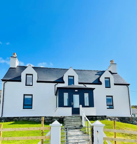 Peaceful family croft house with sea views.