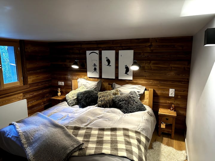 Marmots spavaća soba - kat 0 : 3 kreveta za jednu osobu (ili 1 bračni krevet 160x200 i 1 krevet za jednu osobu) - spremište