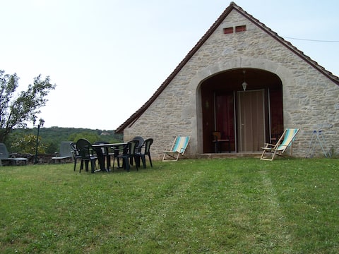 Restored stone barn in the heart of nature
