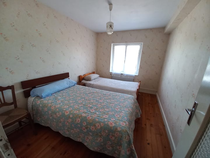 Chumba cha kulala na vitanda viwili vya mtu mmoja