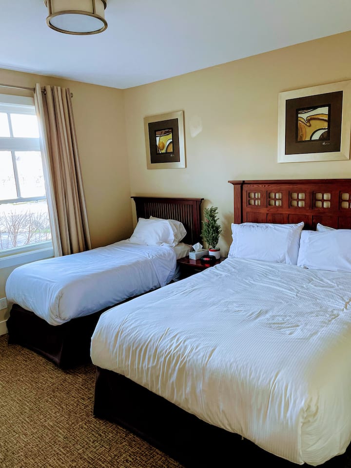 يعد السرير التوأم والسرير الكبير غرفة رائعة للعائلات