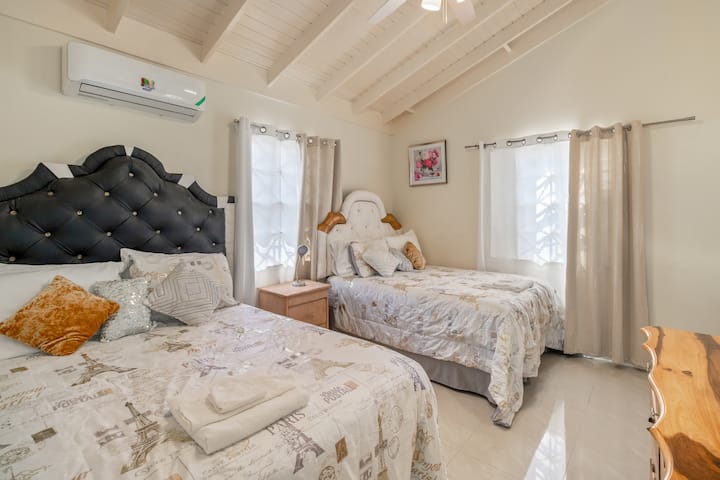 Bedroom #3 (2 Full Size Beds, ceiling fan, AC unit and television)