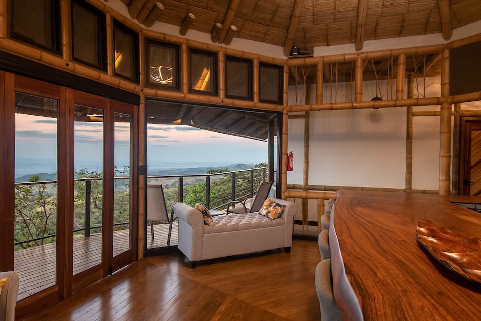A bamboo cabin above the Gulf of Nicoya, Monteverde, Puntarenas, Costa Rica, photo 5 of 10