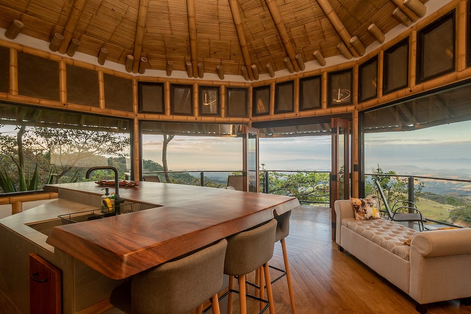 A bamboo cabin above the Gulf of Nicoya, Monteverde, Puntarenas, Costa Rica, photo 1 of 10