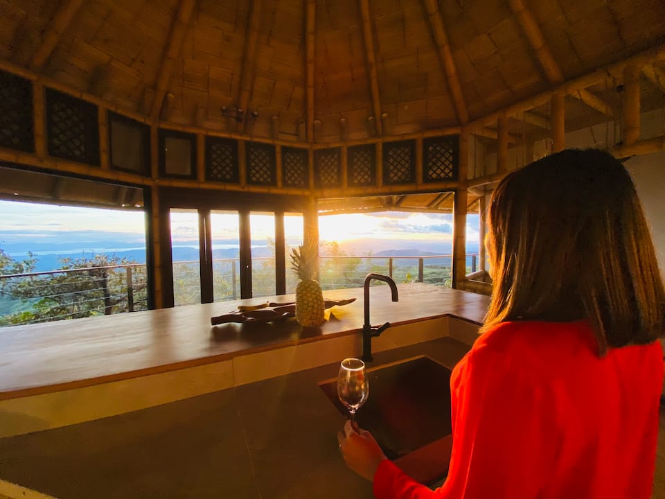 A bamboo cabin above the Gulf of Nicoya, Monteverde, Puntarenas, Costa Rica, photo 3 of 10
