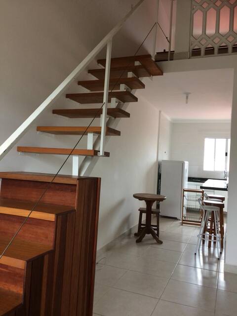 Apt duplex with small car garage