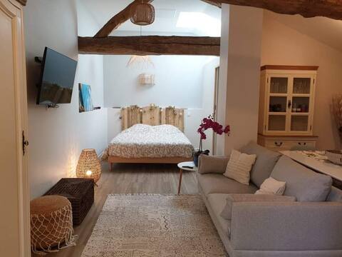 Air-conditioned cottage with pool, tennis and pétanque