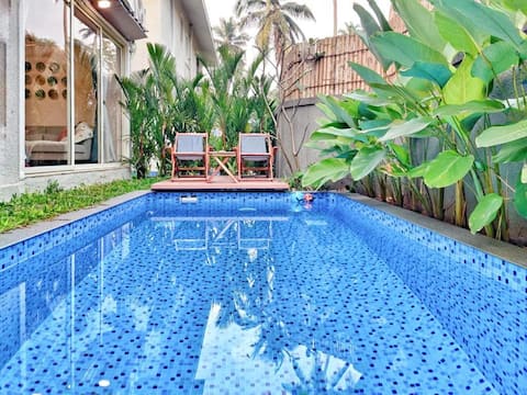 4BHK Villa North Goa| Pvt Pool + 2 Sit-Outs
