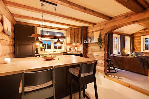 Luxurious and modern log cabin close to nature