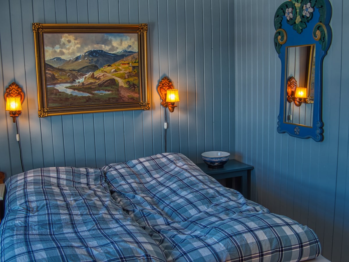 This bedroom will become an extension of the living room when the door is open 