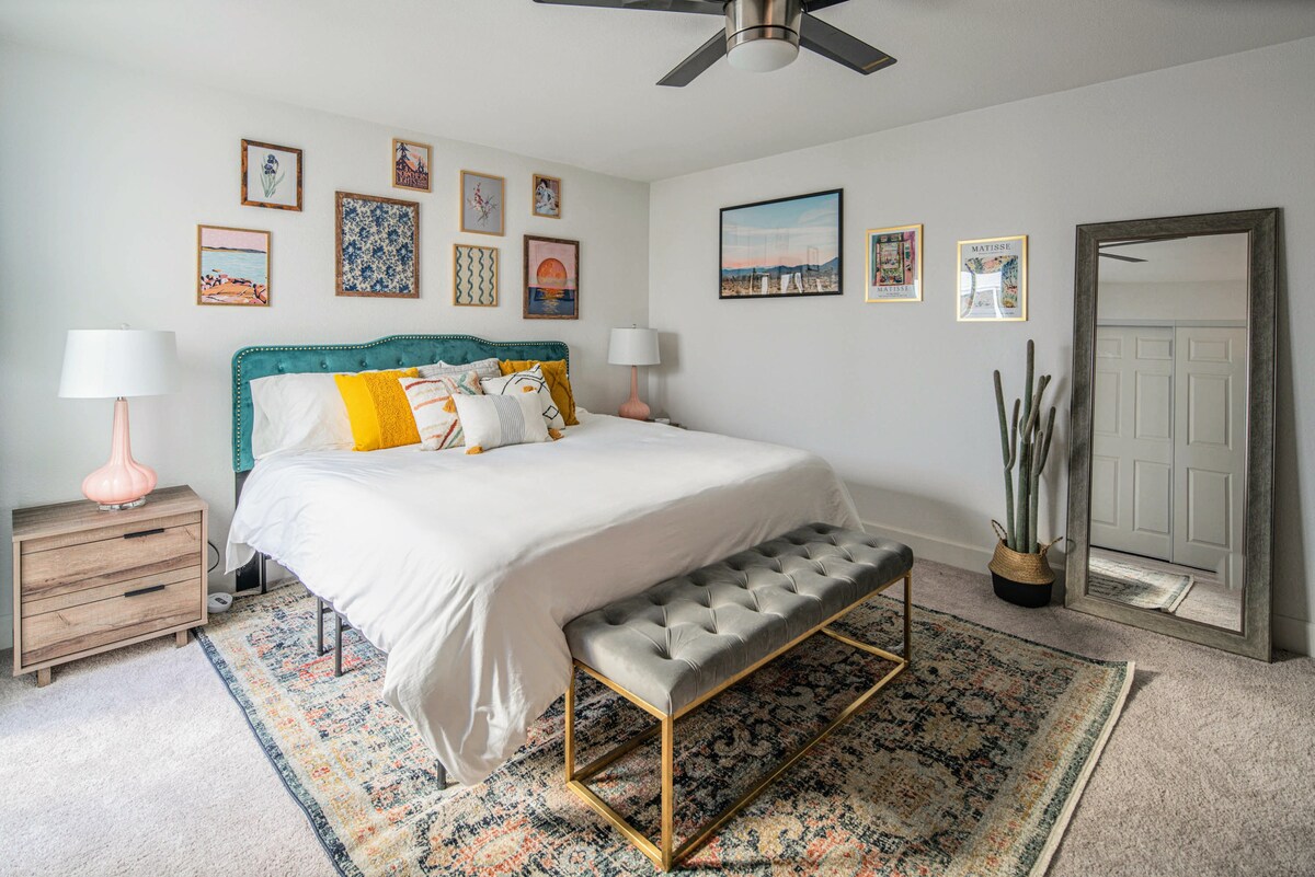 Each bedroom is uniquely designed with a unique, vintage & chic vibe!