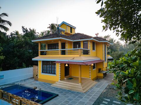 3bhk Pvt Pool Villa | 5 min to Betalbatim beach