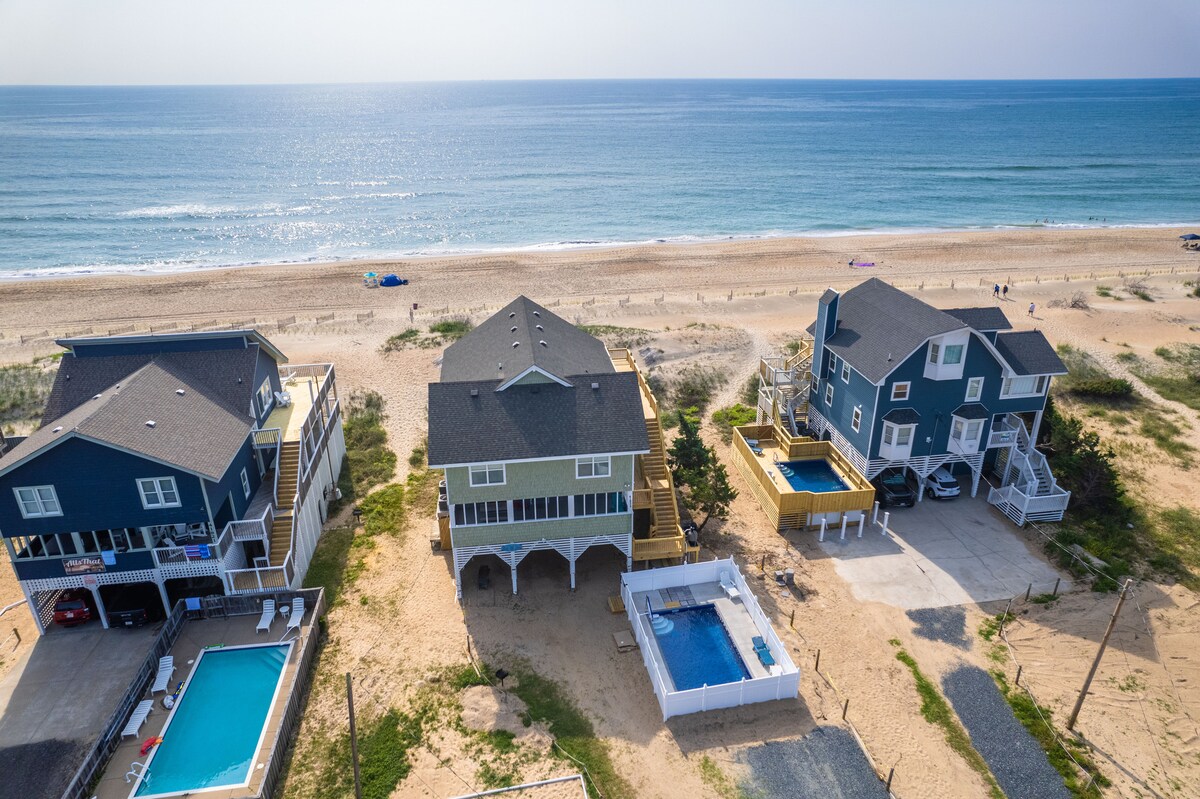 OBX Stunner|Oceanfront - Pool, Hot Tub 6 BD/4 BA