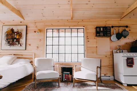 Writers Cabin in the Woods on Adams Pond