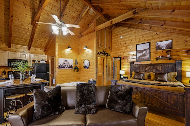 沙发是一张标准双人折叠床！ 位于燃气壁炉前面。