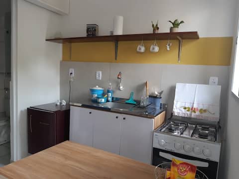 Popular Airbnb listing: Loft-02, double bed, full kitchen and more! in Uberaba