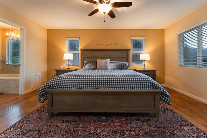master bedroom with a KING size bed