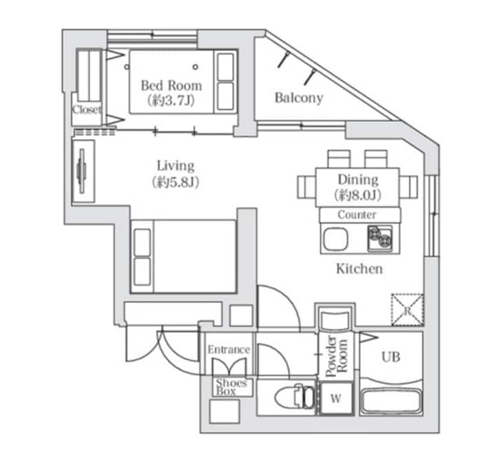 Steps To Tokyo Tower | W/dining Area | 25m Haneda - Shinagawa Station
