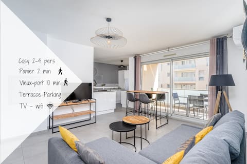 Annonce Airbnb populaire: Beautiful 47 m² apartment, parking and terrace à Marseille 2e Arrondissement