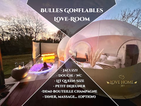 Inflatable bubbles with HOT TUB & romantic moment
