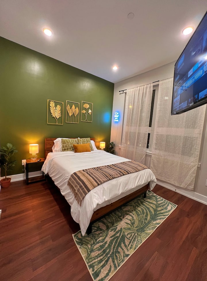 55’’ Mounted TV will ensure you never leave your bed!